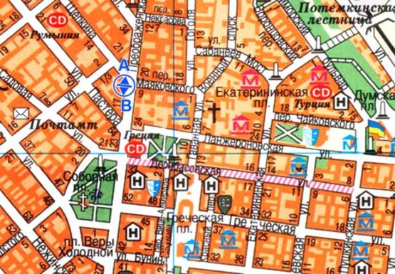 Схема рекламної площини за адресою Преображенская ул.,15 - Щепкина ул.