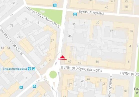 Схема рекламної площини за адресою Преображенская ул., 46 -  Жуковского ул.