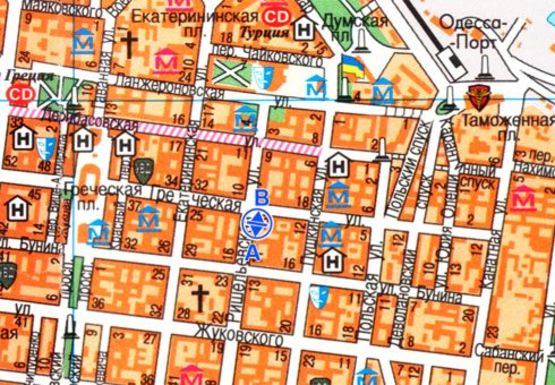 Схема рекламної площини за адресою Ришельевская ул., 9 - Греческая ул. А1