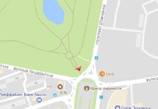 Схема рекламної площини за адресою 10-го Апреля пл., дендропарк "Победа" Схема рекламної площини за адресою 10-го Апреля пл., дендропарк "Победа"