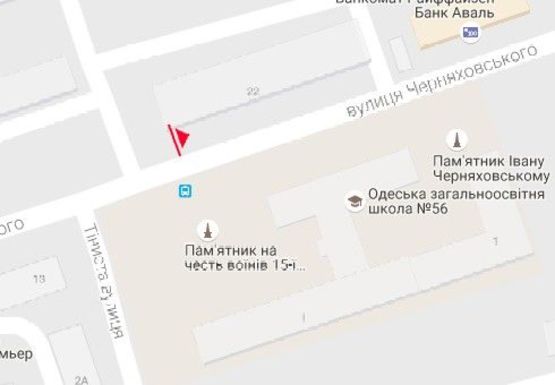 Схема рекламной плоскости по адресу Черняховского ул. №24 А2 Схема рекламной плоскости по адресу Черняховского ул. №24 А2