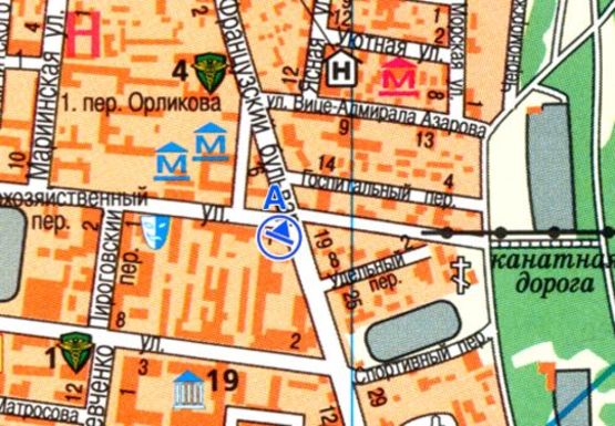 Схема рекламной плоскости по адресу Французский б-р. - Пироговская ул. А2