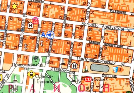 Схема рекламной плоскости по адресу М. Арнаутская ул., 46 - Шмидта Лейтенанта ул. А4