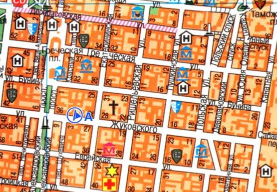 Схема рекламной плоскости по адресу Жуковского ул., 32