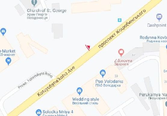 Схема рекламной плоскости по адресу Коцюбинского ул. (возле  церкви)