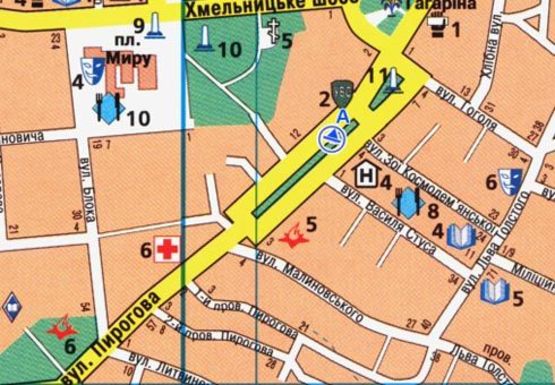 Схема рекламной плоскости по адресу Пирогова ул. [№6] (сквер)