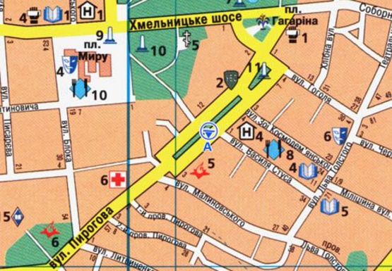 Схема рекламної площини за адресою Пирогова ул. [№17] (сквер)