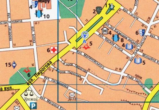 Схема рекламной плоскости по адресу Пирогова ул. [№19] (сквер)