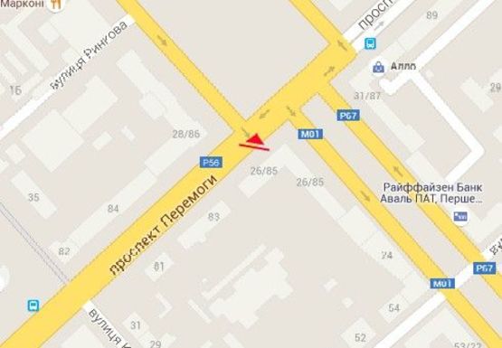 Схема рекламной плоскости по адресу Победы пр., 85