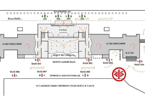 Схема рекламної площини за адресою Привокзальная площадь