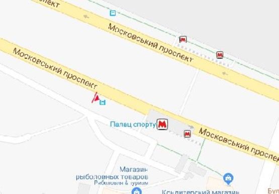 Схема рекламної площини за адресою Московский пр., 144 - ст.м. Дворец Спорта (ОП тип 1)