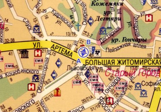 Схема рекламной плоскости по адресу Сечевых Стрельцов ул., 4 (бывш. Артема ул.)