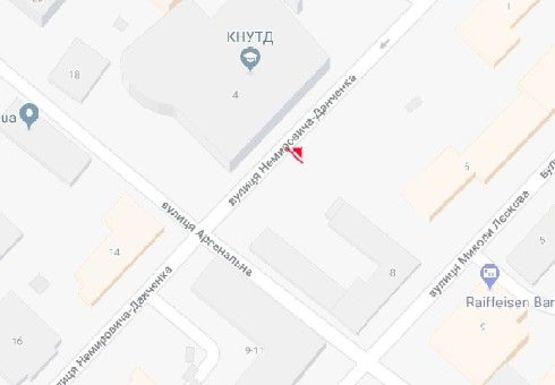 Схема рекламної площини за адресою Немировича-Данченка ул., 4 (напротив)