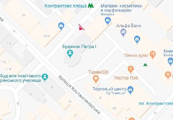 Схема рекламної площини за адресою Хорива ул., 8