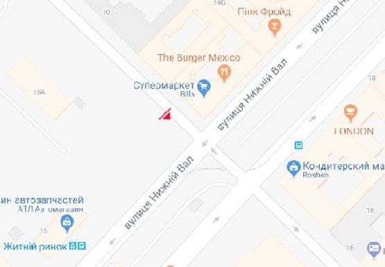 Схема рекламной плоскости по адресу Житнеторжская ул. - Нижний Вал ул., 15