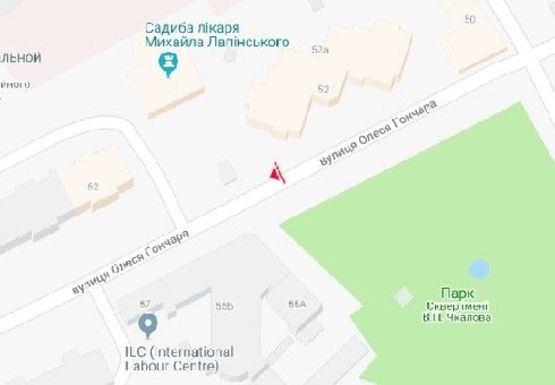 Схема рекламної площини за адресою Олеся Гончара ул., 52