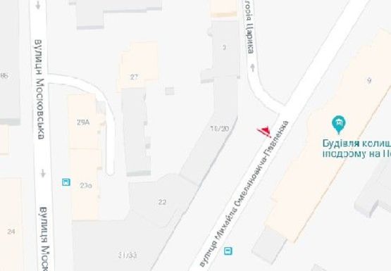 Схема рекламної площини за адресою Омельяновича ул. - Павленка Михайла ул., 18/20