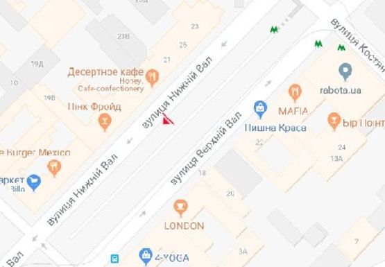 Схема рекламної площини за адресою Нижний Вал ул., 19-21 Схема рекламної площини за адресою Нижний Вал ул., 19-21