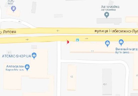 Схема рекламної площини за адресою Набережно-Луговая ул. - Юрковская ул.