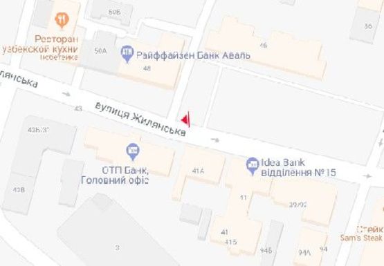 Схема рекламной плоскости по адресу Жилянская ул., 46