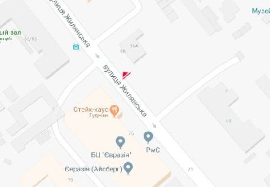 Схема рекламной плоскости по адресу Жилянская ул., 75 (напротив)