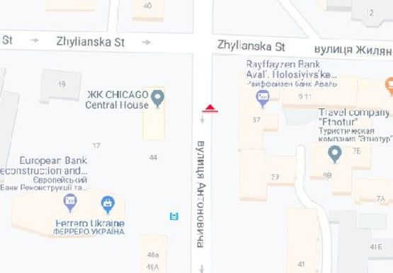 Схема рекламной плоскости по адресу Антоновича ул., 37/13