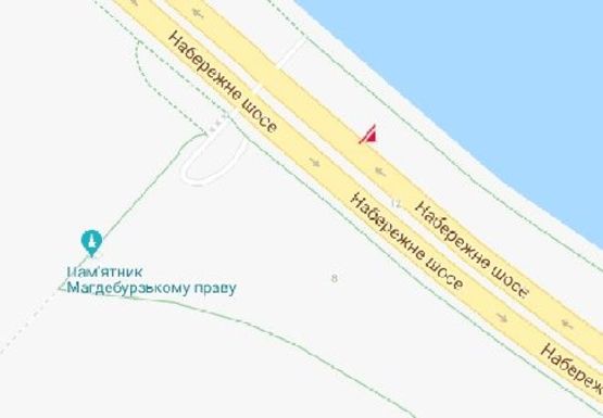 Схема рекламної площини за адресою Набережное шоссе Схема рекламної площини за адресою Набережное шоссе