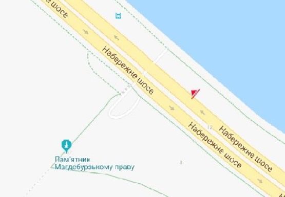 Схема рекламної площини за адресою Набережное шоссе