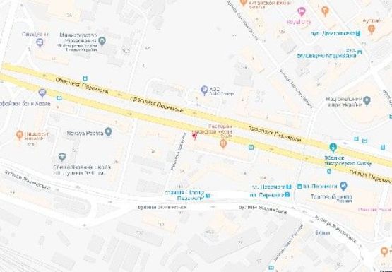 Схема рекламної площини за адресою Победы пр., 3 Схема рекламної площини за адресою Победы пр., 3