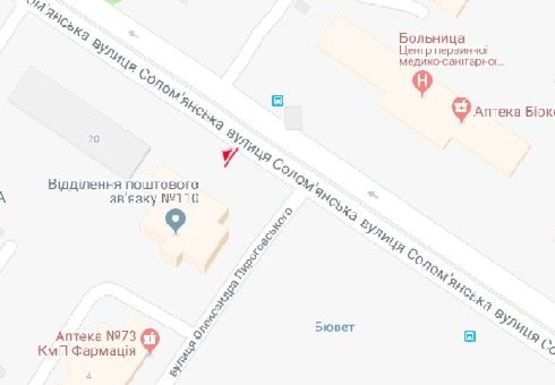 Схема рекламной плоскости по адресу Соломенская ул., 17 (напротив)
