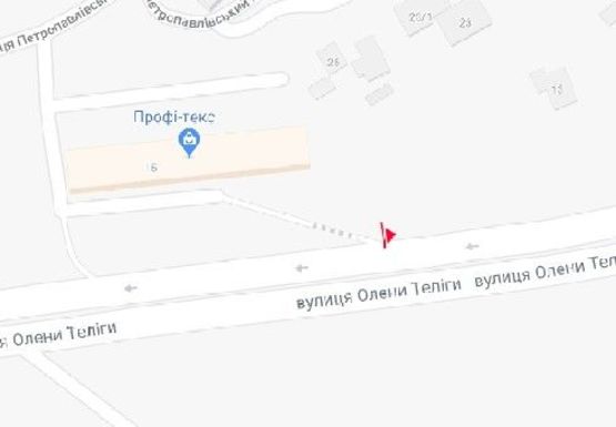 Схема рекламної площини за адресою Телиги ул., 15 - Петропавловская ул.