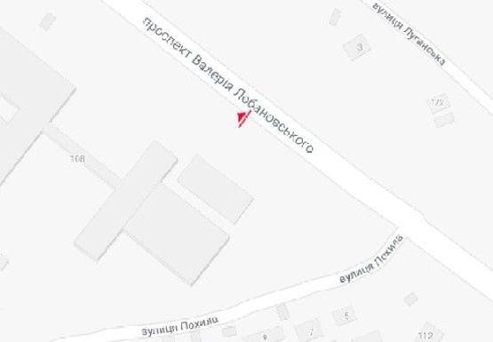 Схема рекламной плоскости по адресу Лобановского В. пр., 108 (Краснозвездный пр.)