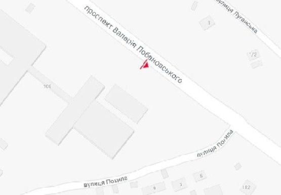 Схема рекламної площини за адресою Лобановского В. пр., 108 (Краснозвездный пр.)