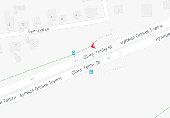 Схема рекламной плоскости по адресу Телиги ул. - Лютневый пер.