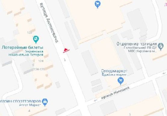 Схема рекламной плоскости по адресу Антоновича ул., 115 Схема рекламной плоскости по адресу Антоновича ул., 115