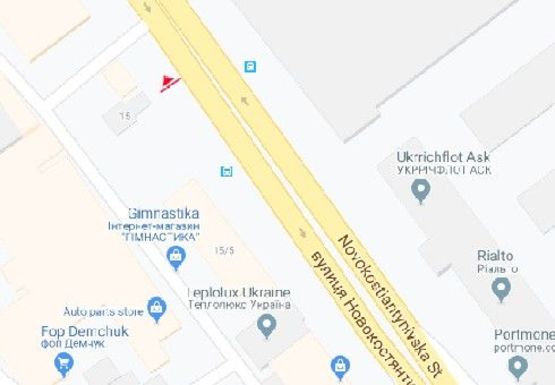 Схема рекламної площини за адресою Новоконстантиновская ул., 15