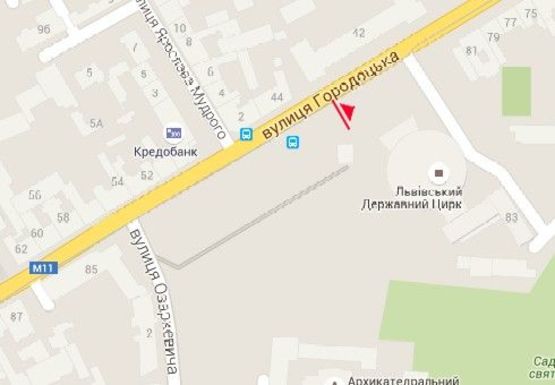 Схема рекламної площини за адресою Городоцкая ул., 81/83