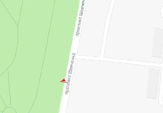 Схема рекламной плоскости по адресу Шевченко пр., пл. 10 Апреля (парк "Победа")