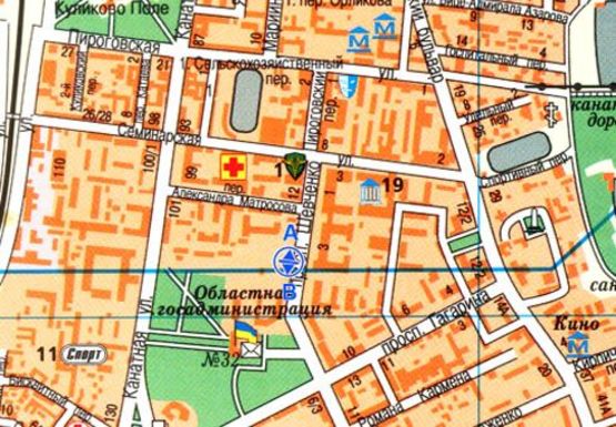 Схема рекламної площини за адресою Шевченко пр.,4-А, БЦ "Шевченковский" напротив