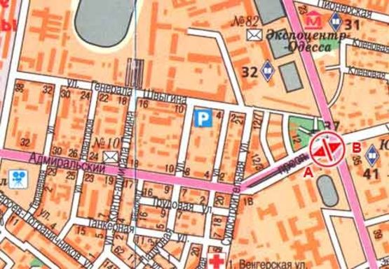 Схема рекламной плоскости по адресу Адмиральский пр., 1 - Фонтанская дорога (схема№45)