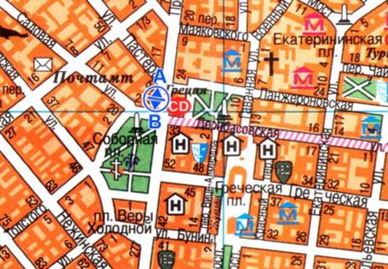 Схема рекламной плоскости по адресу Преображенская ул., 21