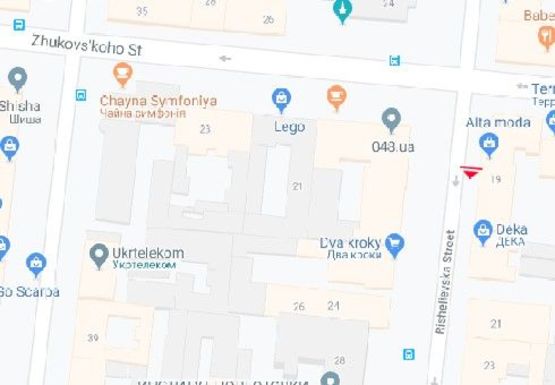 Схема рекламной плоскости по адресу Ришельевская ул., 19