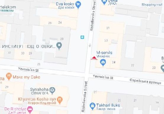 Схема рекламной плоскости по адресу Ришельевская ул., 23