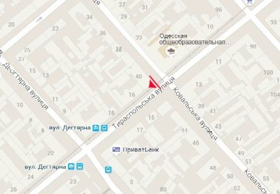 Схема рекламной плоскости по адресу Тираспольская ул.,16 - Кузнечная ул.