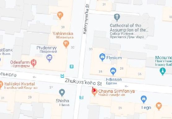 Схема рекламной плоскости по адресу Жуковского ул., 25 - Екатерининская ул.