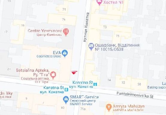 Схема рекламной плоскости по адресу Канатная ул. - Пантелеймоновская ул.