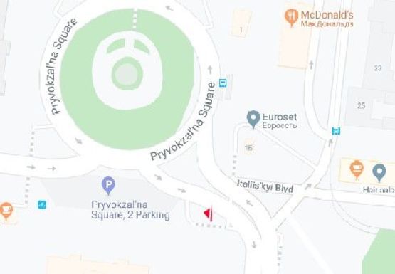 Схема рекламной плоскости по адресу Среднефонтанская ул. - Привокзальная пл.