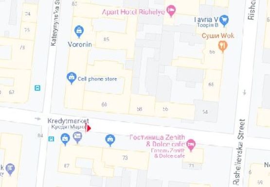 Схема рекламной плоскости по адресу М. Арнаутская ул. - Екатерининская ул., 87