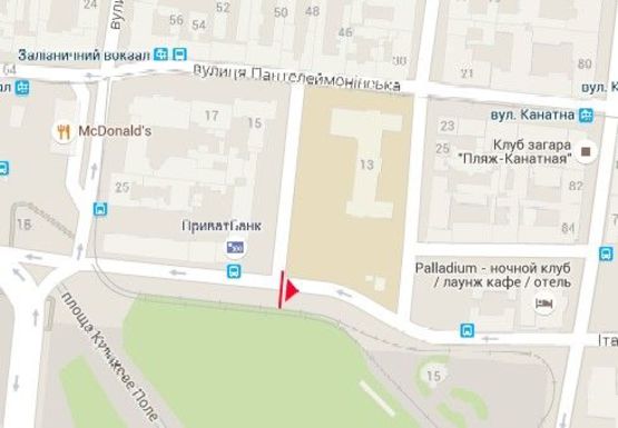 Схема рекламной плоскости по адресу Итальянский б-р., 6