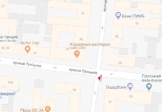 Схема рекламной плоскости по адресу Троицкая ул., 25 - Пушкинская ул.